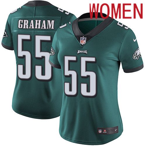 Women Philadelphia Eagles #55 Brandon Graham Nike Midnight Green Vapor Limited NFL Jersey